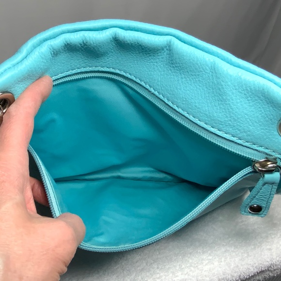 Fossil Light Blue Leather Crossbody - Picture 6 of 16